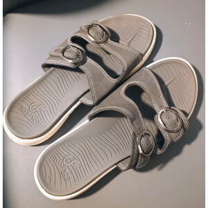 COFACE Orthotic Slides Plantar Fasciitis Double Adjustable Straps Gray 9.5 Women